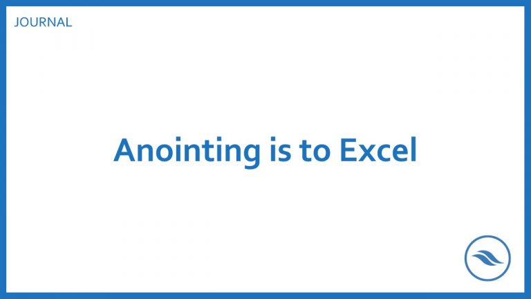 The Anointing Is For You To Excel